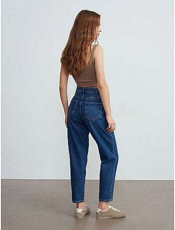 Jeans de algodão de cintura baixa e perna reta dilvin