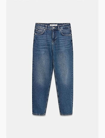 Jeans de algodão de cintura baixa e perna reta dilvin