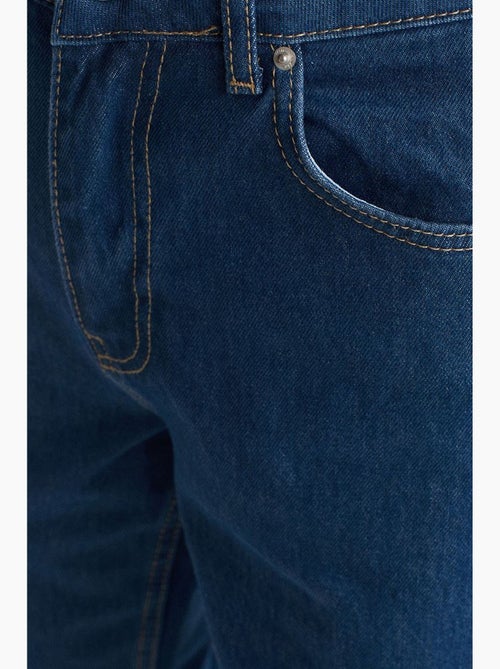 Jeans de algodão de cintura subida e perna reta dilvin - Kiabi