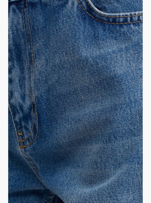 Jeans de algodão de cintura subida e perna reta dilvin - Kiabi