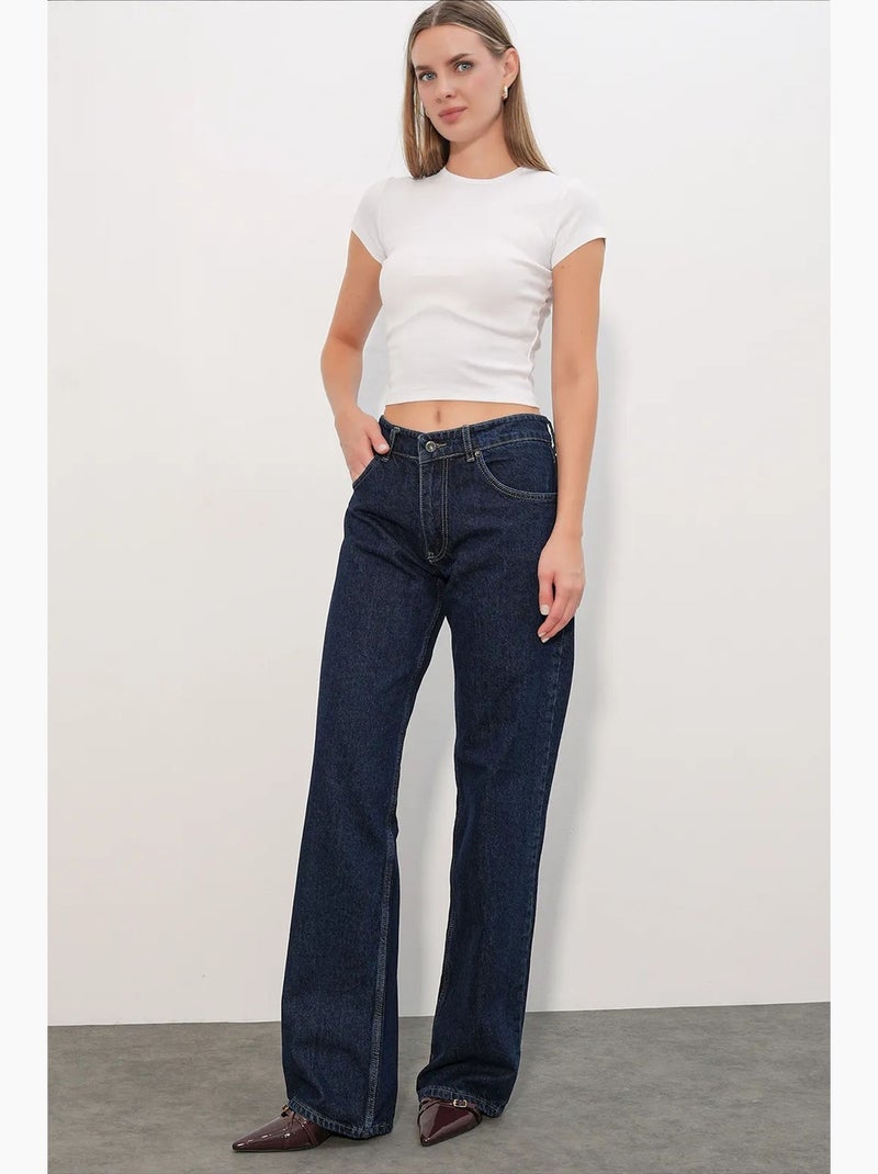 Jeans de algodão femininos bdart Azul-ultramar - Kiabi