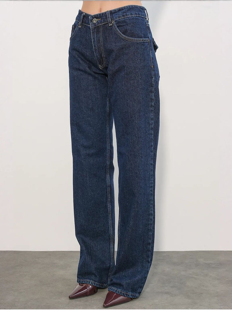 Jeans de algodão femininos bdart Azul-ultramar - Kiabi