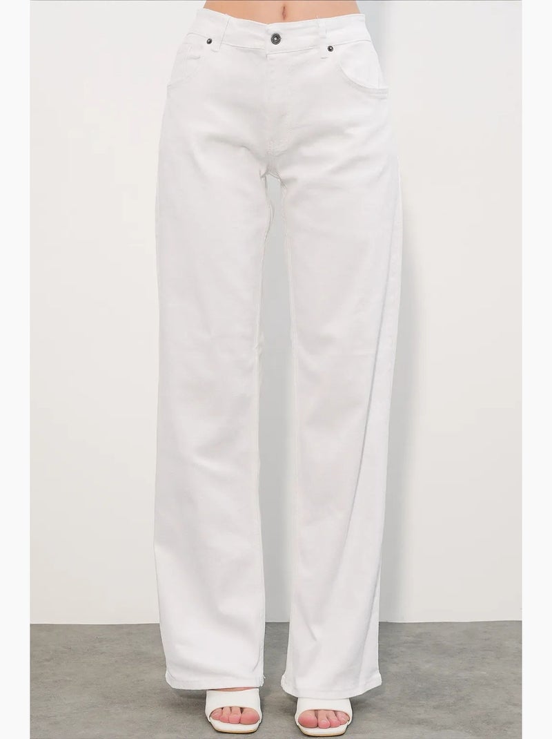 Jeans de algodão femininos bdart Branco - Kiabi