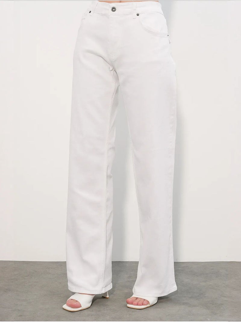 Jeans de algodão femininos bdart Branco - Kiabi