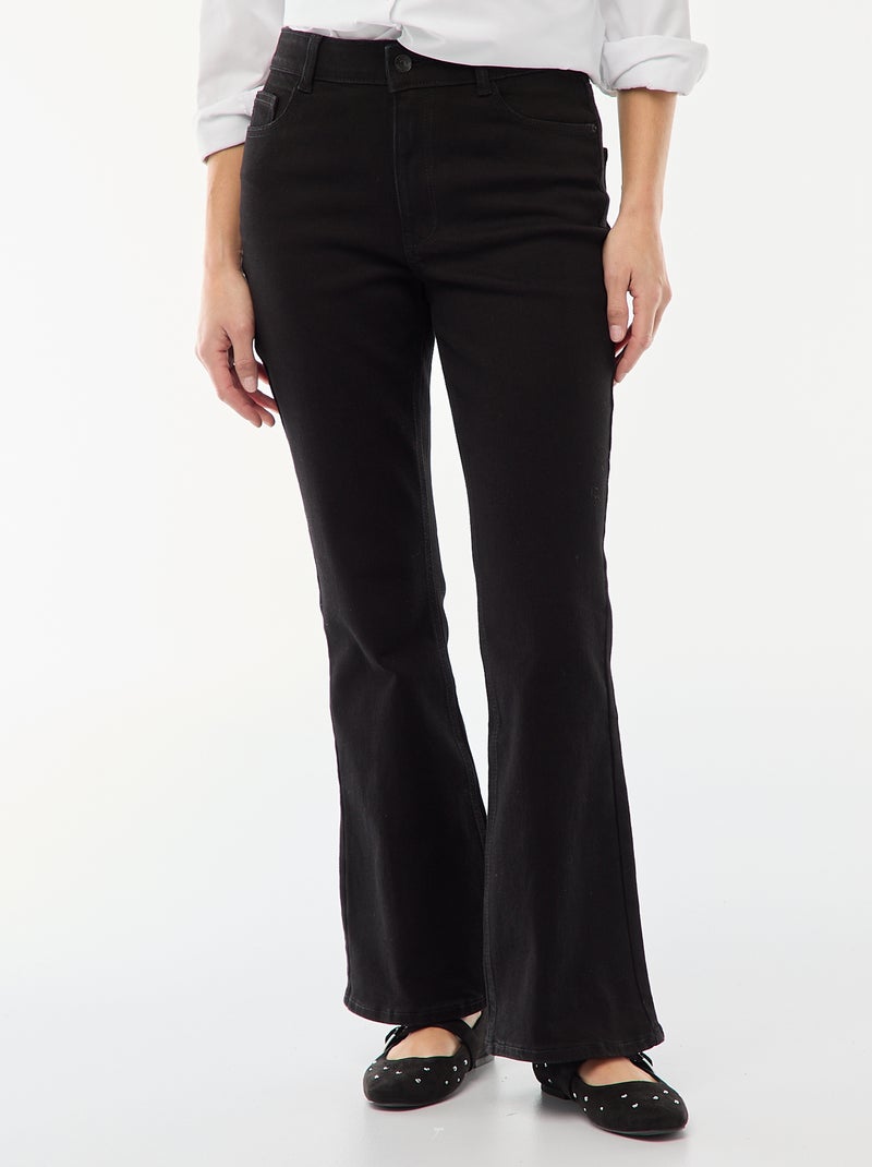 Jeans de cintura alta corte flare/bootcut - L32 Preto - Kiabi