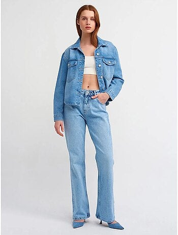 Jeans de cintura baixa à boca de sino dilvin