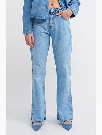 Jeans de cintura baixa à boca de sino dilvin