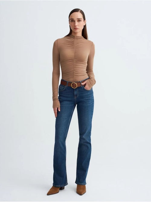 Jeans de cintura baixa de perna reta dilvin - Kiabi