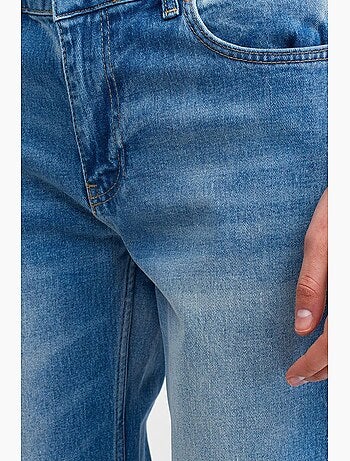 Jeans de cintura média de perna reta dilvin
