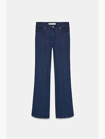 Jeans de cintura subida à boca de sino dilvin