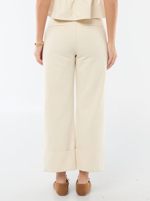 Jeans de cintura subida com bainha virada - Kiabi