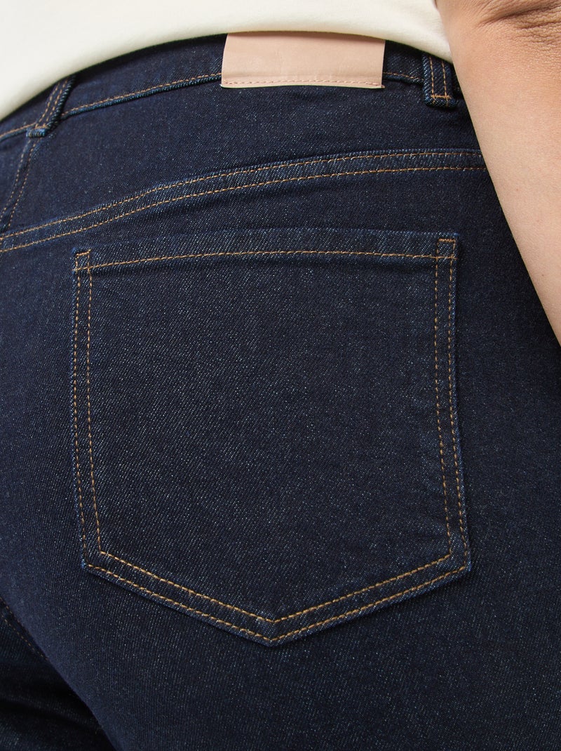 Jeans de cintura subida com strass Azul - Kiabi