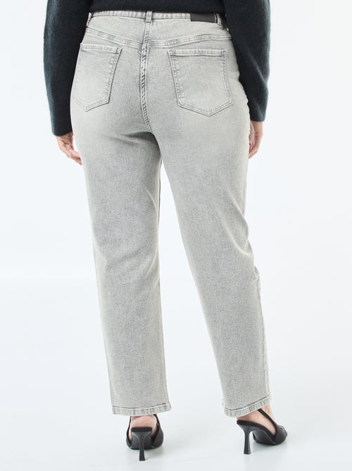 Jeans de cintura subida com strass - Kiabi