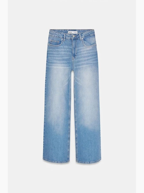 Jeans de cintura subida e perna larga dilvin - Kiabi