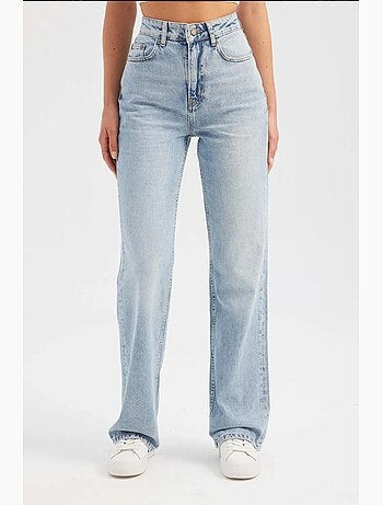 Jeans de cintura subida e perna reta hiccup