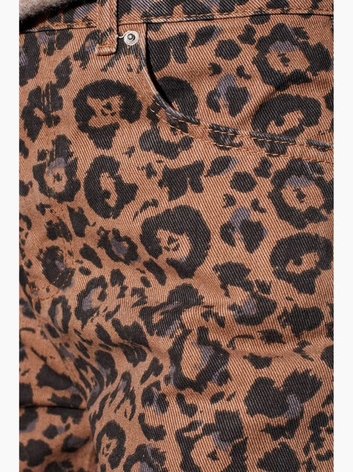 Jeans de cintura subida estampados de perna larga e larga dilvin - Kiabi