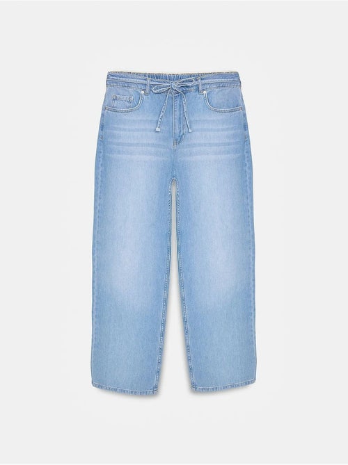 Jeans de denim de algodão de cintura alta e perna larga dilvin - Kiabi Jeans de denim de algodão de cintura alta e perna larga dilvin - Kiabi