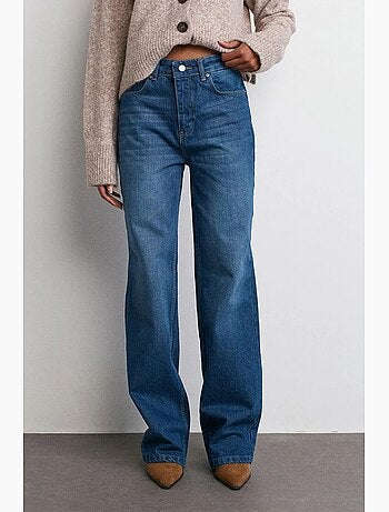 Jeans de ganga à boca de sino de cintura média dilvin