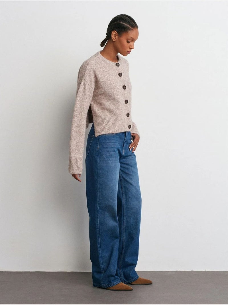 Jeans de ganga à boca de sino de cintura média dilvin Azul-safira - Kiabi