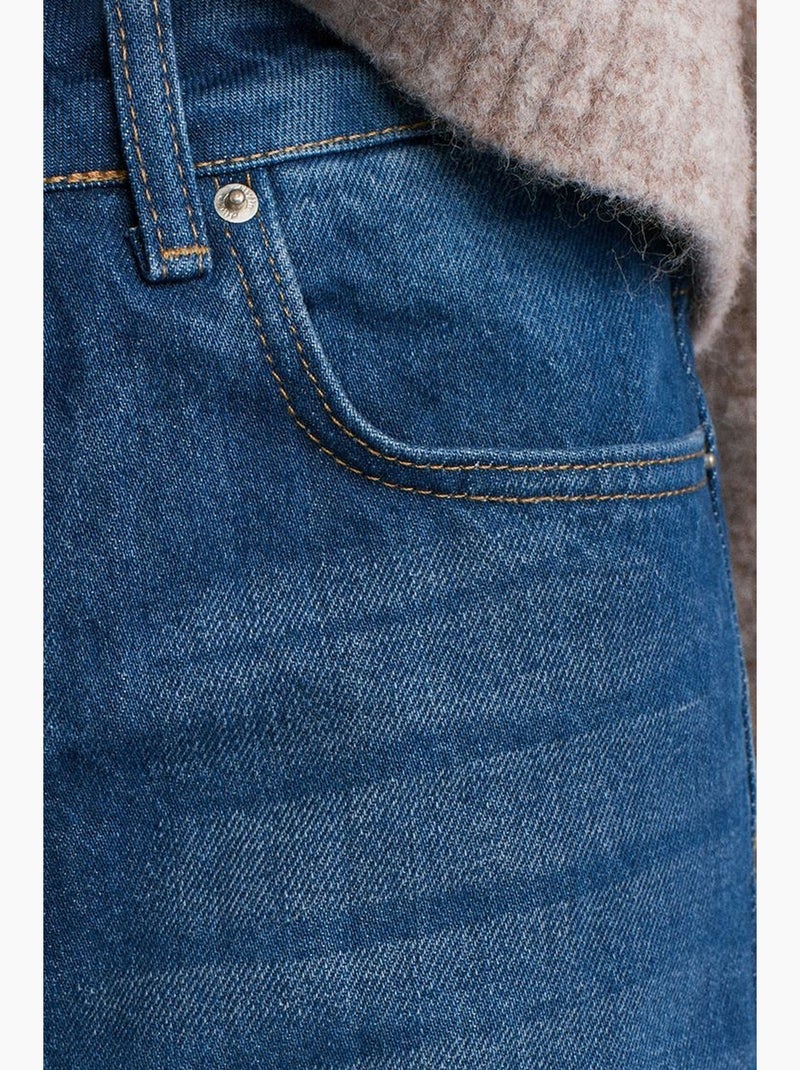 Jeans de ganga à boca de sino de cintura média dilvin Azul-safira - Kiabi
