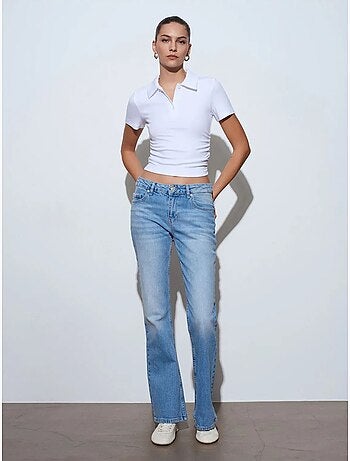 Jeans de ganga bootcut de cintura baixa dilvin