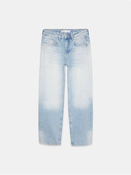 Jeans de ganga de algodão de cintura baixa e perna reta dilvin - Kiabi Jeans de ganga de algodão de cintura baixa e perna reta dilvin - Kiabi