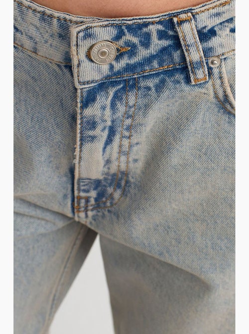 Jeans de ganga de algodão de cintura média e perna larga larga dilvin - Kiabi Jeans de ganga de algodão de cintura média e perna larga larga dilvin - Kiabi