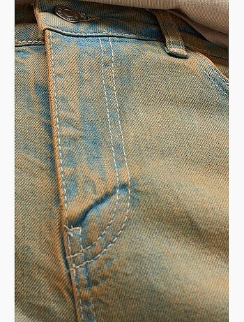 Jeans de ganga de algodão de cintura média e perna reta dilvin