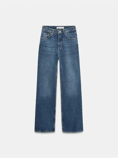 Jeans de ganga de algodão de cintura subida e perna larga dilvin - Kiabi Jeans de ganga de algodão de cintura subida e perna larga dilvin - Kiabi