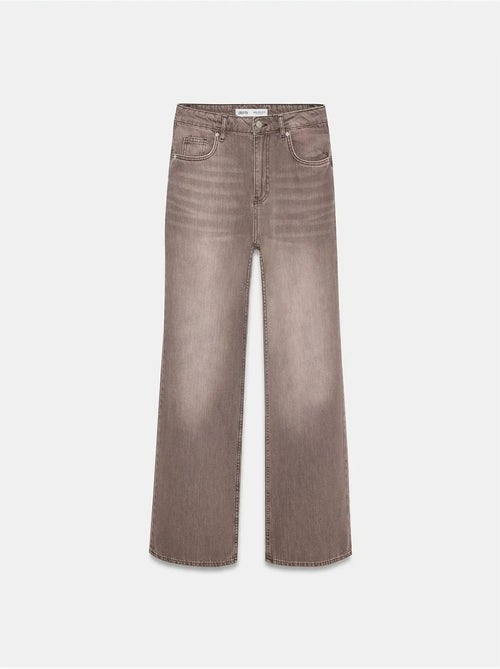 Jeans de ganga de algodão de cintura subida e perna larga dilvin - Kiabi Jeans de ganga de algodão de cintura subida e perna larga dilvin - Kiabi