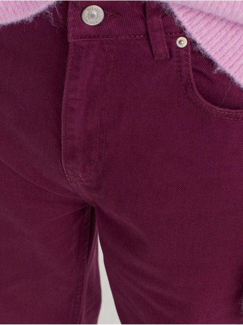 Jeans de ganga de algodão de cintura subida e perna larga dilvin - Kiabi