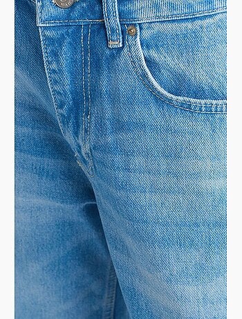 Jeans de ganga de algodão de cintura subida e perna larga e larga dilvin