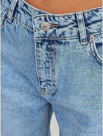 Jeans de ganga de algodão de cintura subida e perna reta dilvin