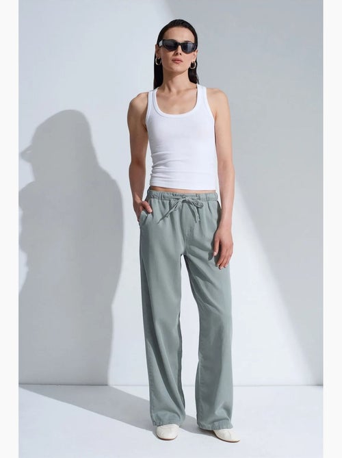 Jeans de ganga de cintura média e perna larga dilvin - Kiabi Jeans de ganga de cintura média e perna larga dilvin - Kiabi