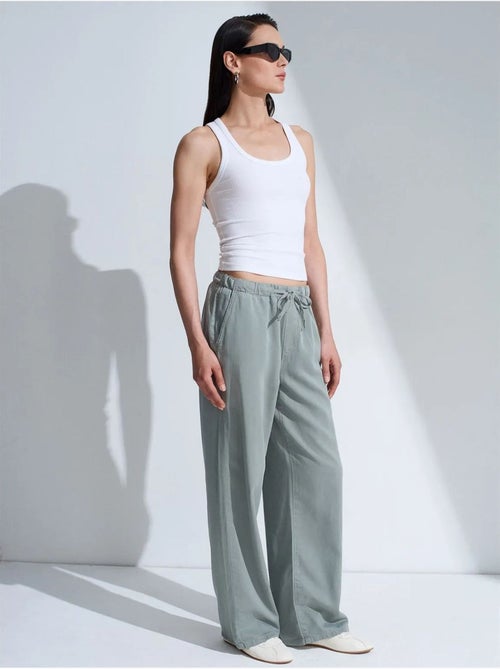 Jeans de ganga de cintura média e perna larga dilvin - Kiabi Jeans de ganga de cintura média e perna larga dilvin - Kiabi