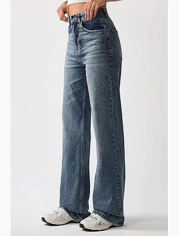 Jeans de ganga de cintura normal e perna reta hiccup