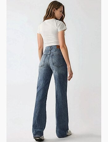 Jeans de ganga de cintura normal e perna reta hiccup