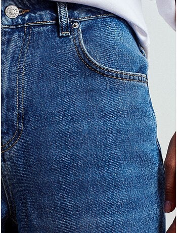 Jeans de ganga de cintura subida e perna larga dilvin