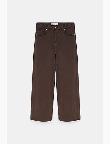 Jeans de ganga de cintura subida e perna larga dilvin