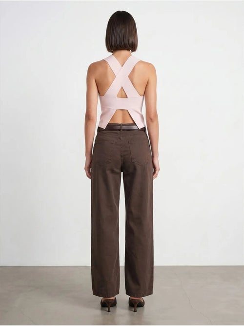 Jeans de ganga de cintura subida e perna larga dilvin - Kiabi