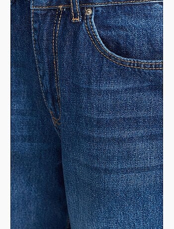 Jeans de ganga de cintura subida e perna larga e larga dilvin