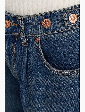 Jeans de ganga de cintura subida e perna larga e larga dilvin