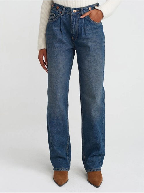 Jeans de ganga de cintura subida e perna larga e larga dilvin - Kiabi Jeans de ganga de cintura subida e perna larga e larga dilvin - Kiabi