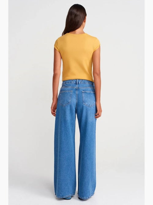 Jeans de ganga de perna larga e cintura subida dilvin - Kiabi