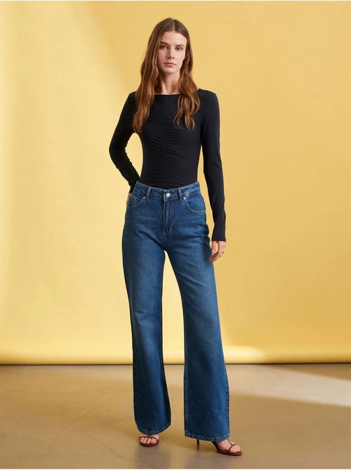 Jeans de ganga de perna larga e cintura subida dilvin - Kiabi