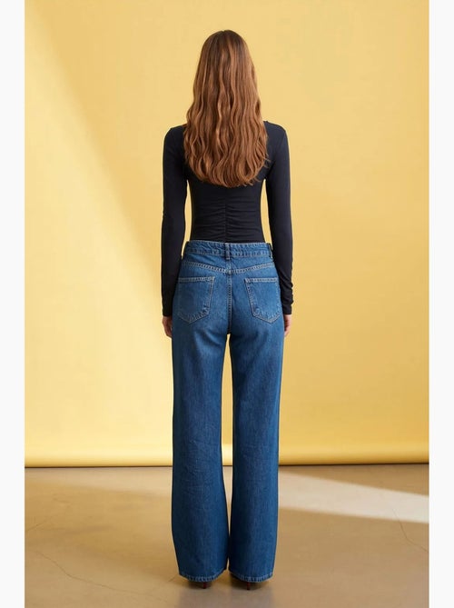 Jeans de ganga de perna larga e cintura subida dilvin - Kiabi