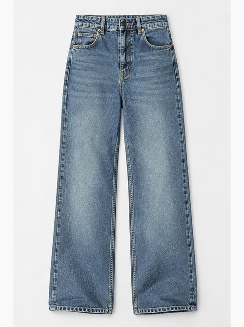 Jeans de ganga de perna larga e corte direito hiccup - Kiabi Jeans de ganga de perna larga e corte direito hiccup - Kiabi