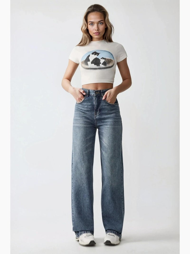 Jeans de ganga de perna reta hiccup Azul - Kiabi