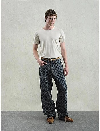 Jeans de ganga estampados de corte baggy giesto