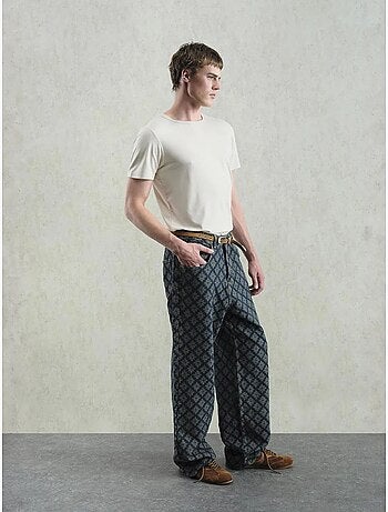 Jeans de ganga estampados de corte baggy giesto